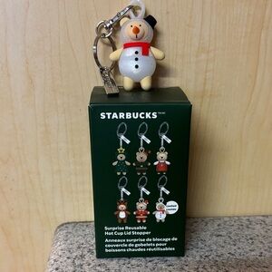 Starbucks Festive Lid Stopper Keychain Set